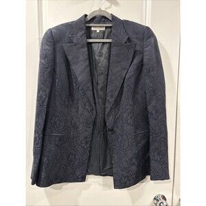 Giorgio Armani navy blue floral paisley print blazer Sz 10